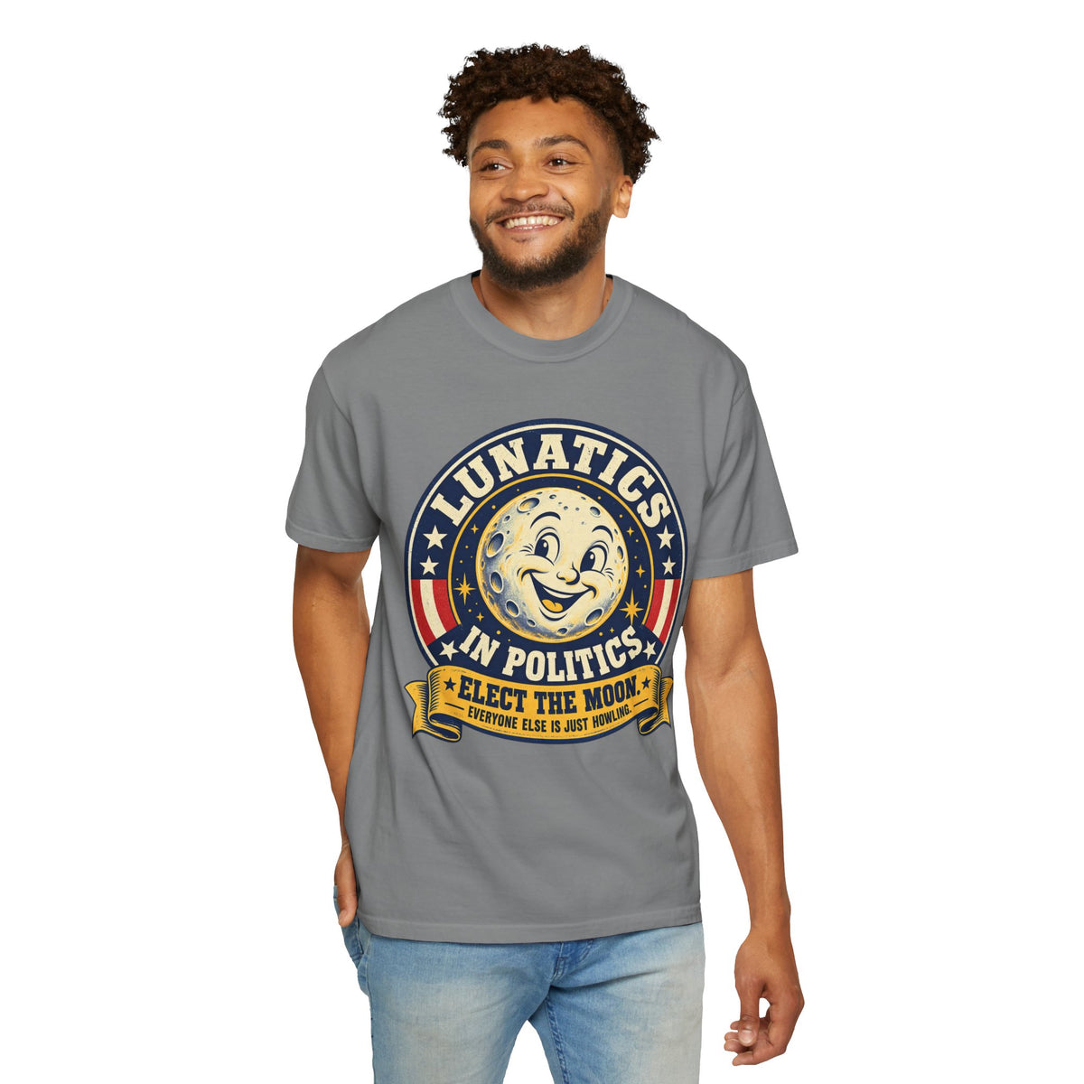 Lunatics in Politics Moon Election Graphic T-Shirt