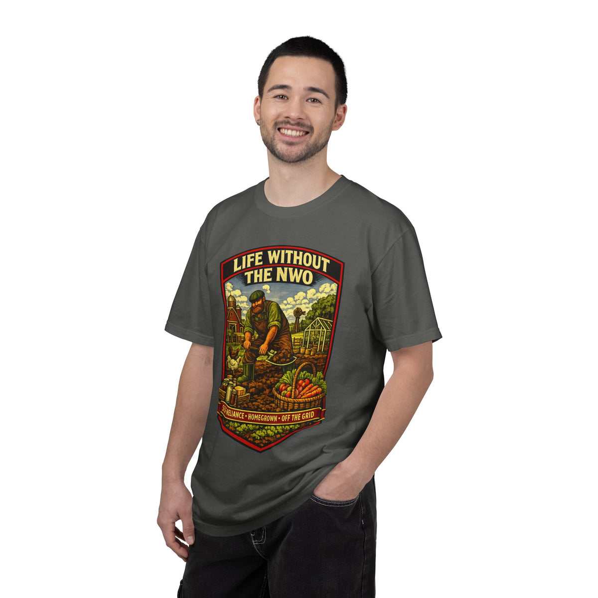 "Life Without the NWO" Gardening Vintage Graphic T-Shirt