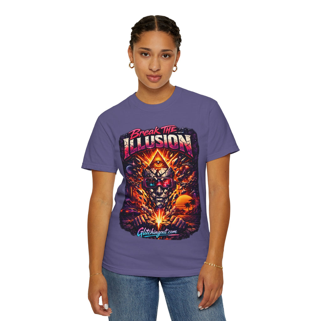 Break the Illusion Graphic T-Shirt — Psychedelic Occult Skull Tee