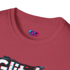 Glitchy Graphic T-Shirt — Retro Glitch Text Tee