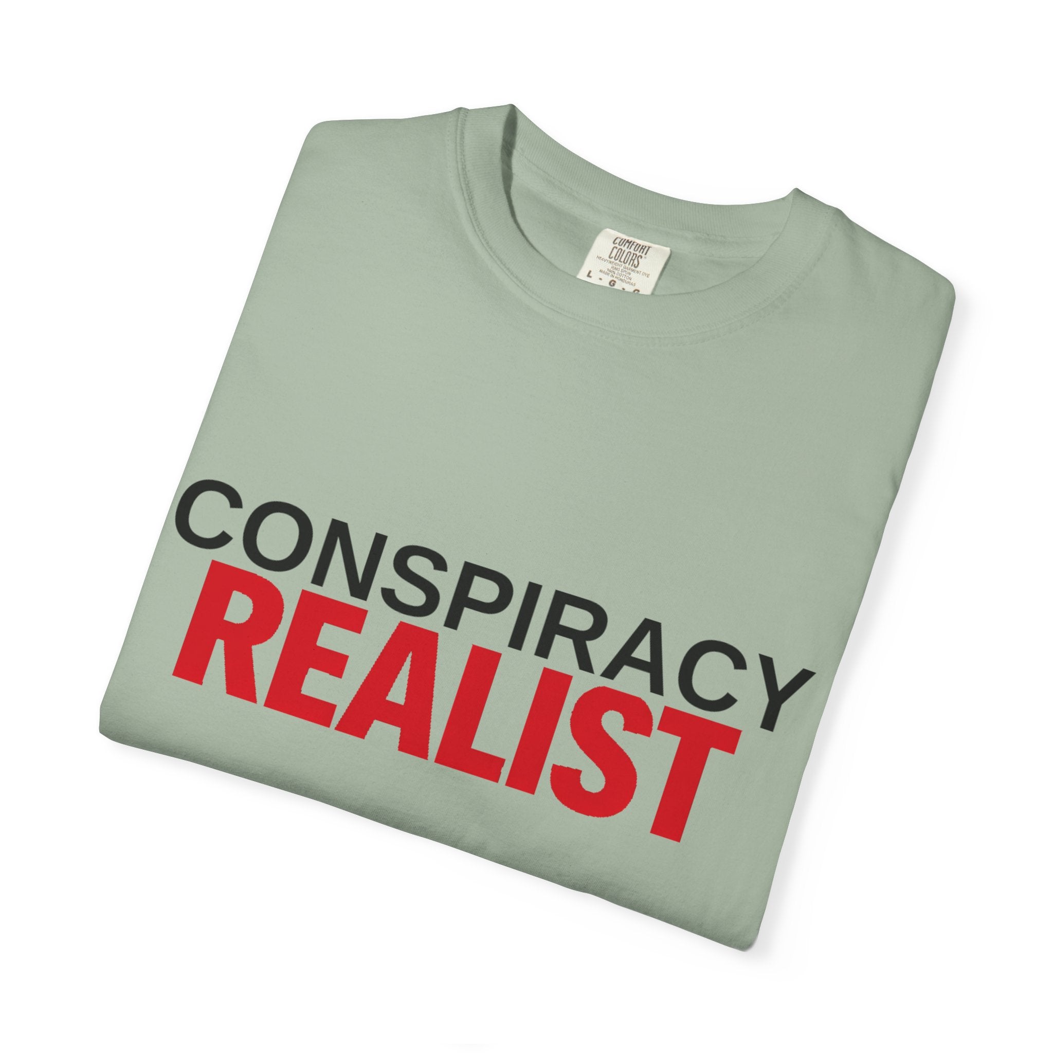 Conspiracy Realist T-Shirt — Bold Graphic Statement Tee