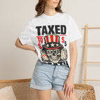 Taxed to Death T-Shirt — Patriotic Skull Tax Humor Tee