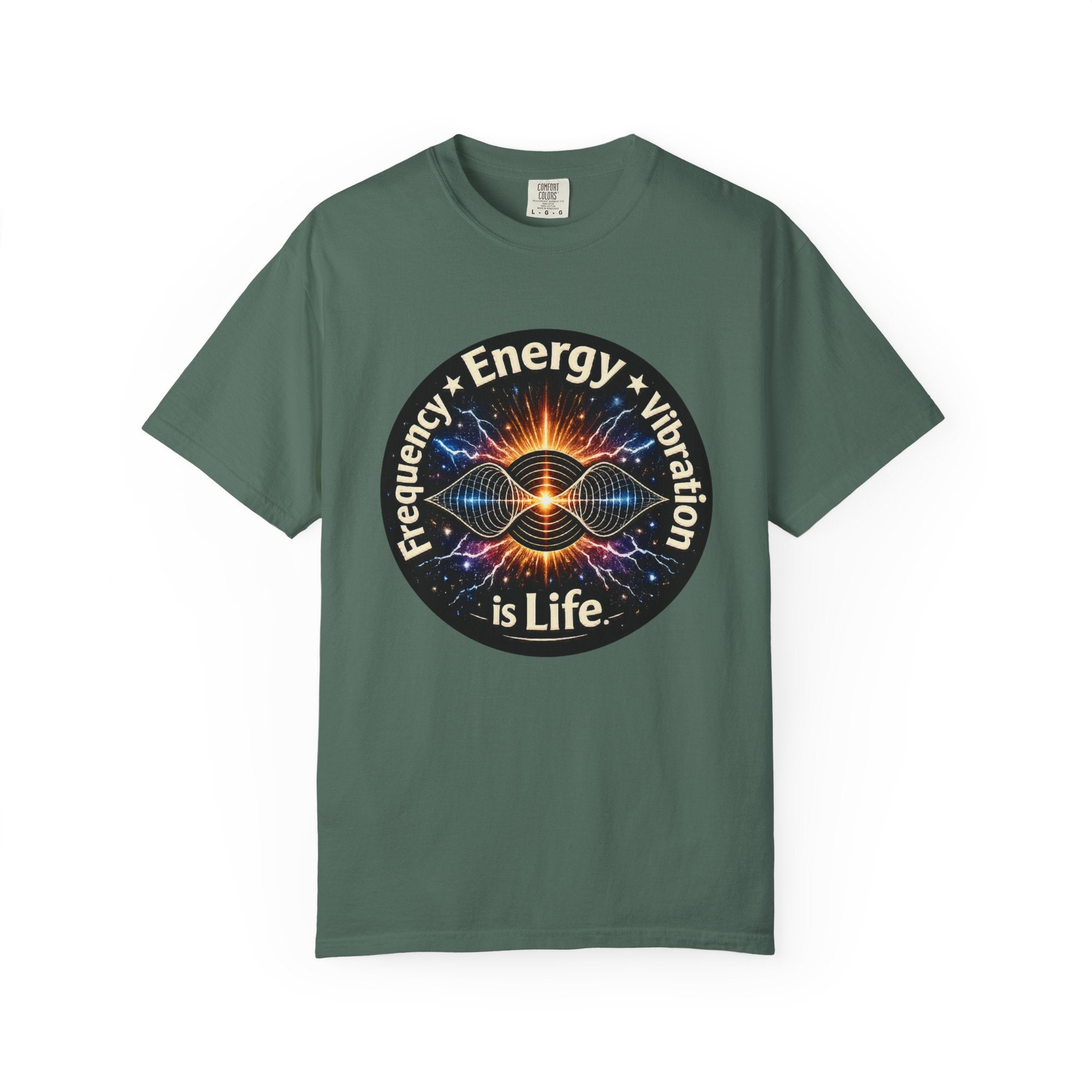 Energy & Vibration T-Shirt — "Frequency is Life" Spiritual Graphic Tee