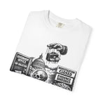 Graphic Tee — "Waiting for the Government to End Corruption" Political Skeletal Design