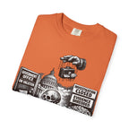 Graphic Tee — "Waiting for the Government to End Corruption" Political Skeletal Design