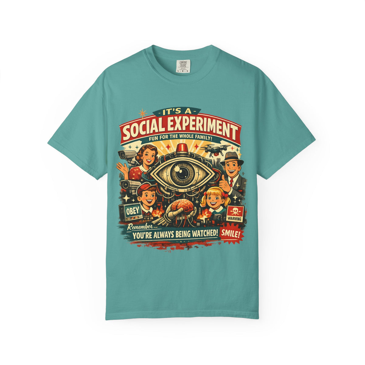 T-Shirt — "It's a Social Experiment" Retro Surveillance Graphic Tee