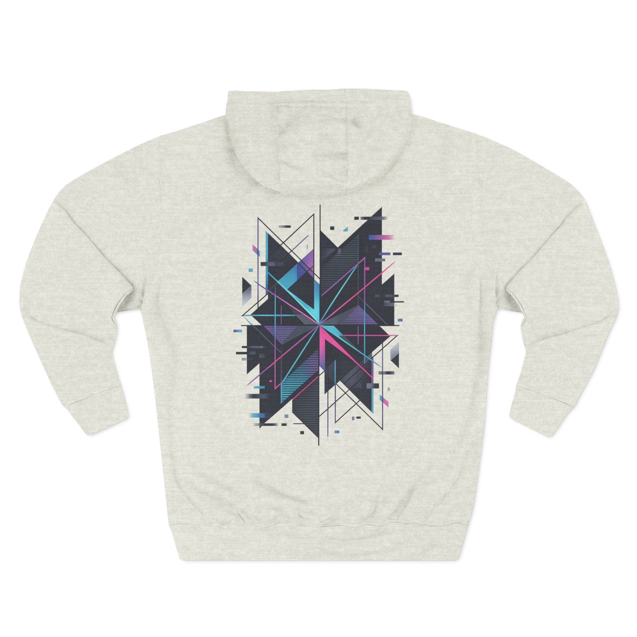 Glitch Geometric Hoodie — "Glitching Out" Graphic Fleece Pullover