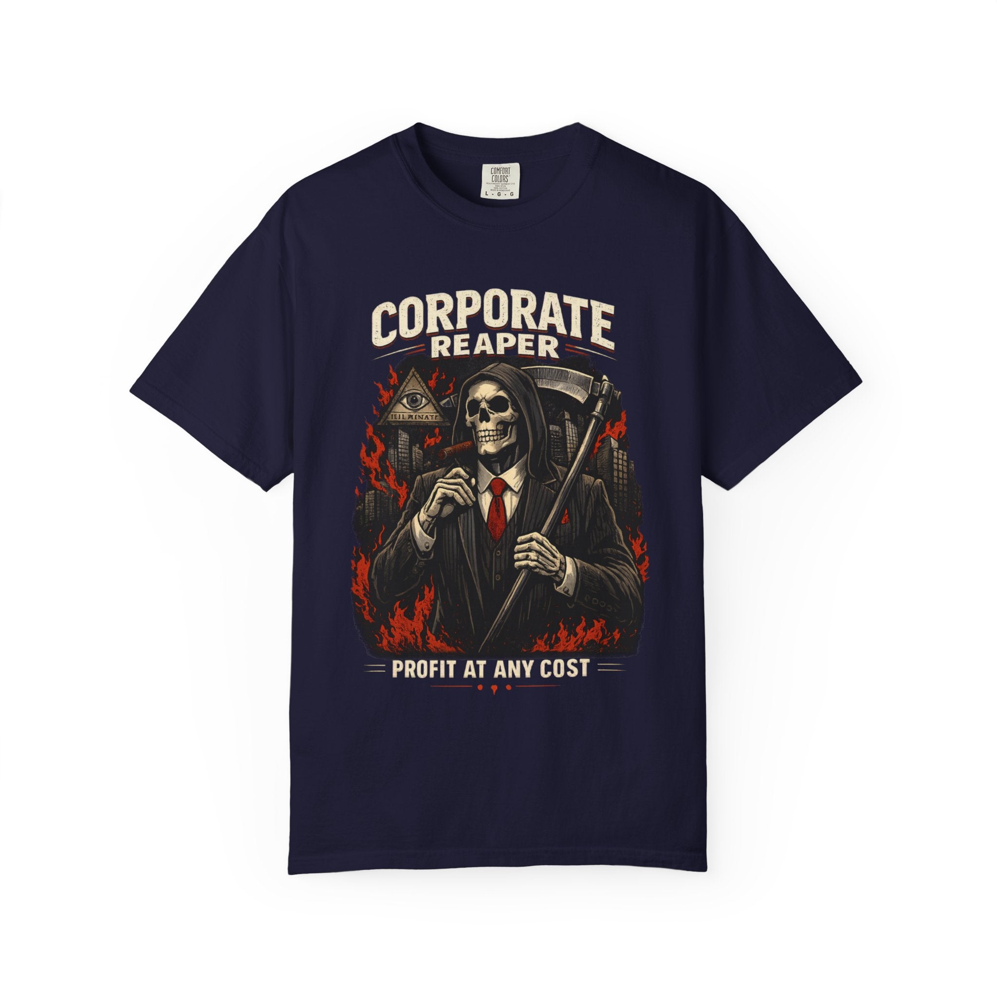 "Corporate Reaper" Skeleton Suit Graphic Tee