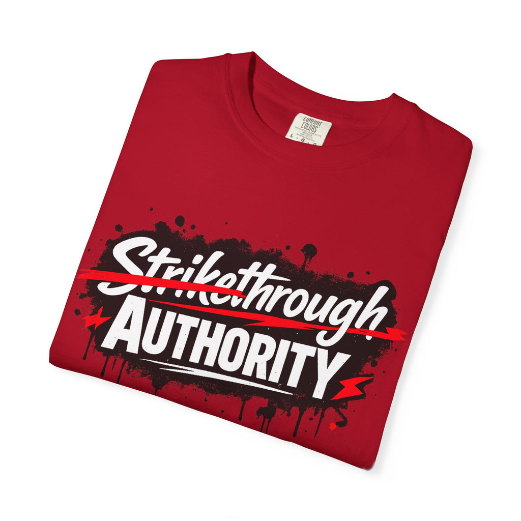 T-Shirt — “Strikethrough Authority” Graphic Tee | Bold Streetwear Protest Design