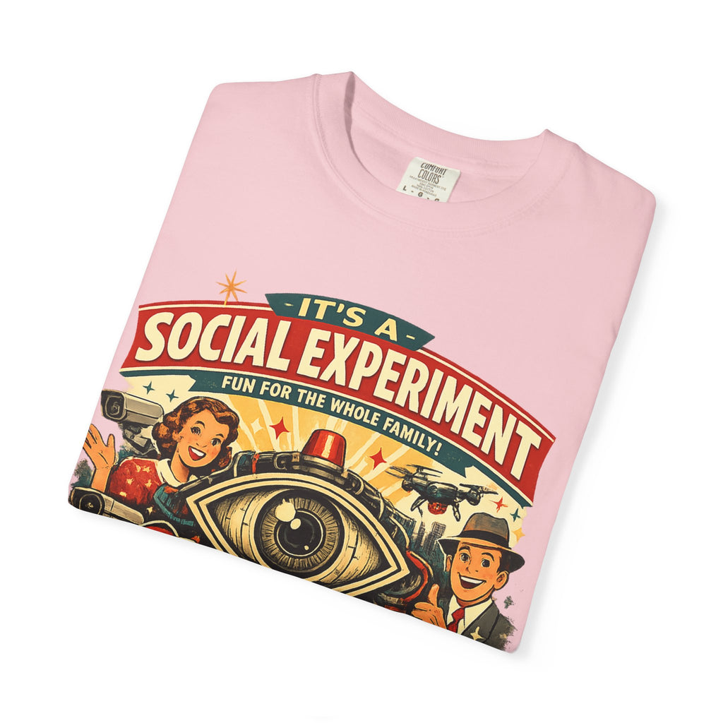 T-Shirt — "It's a Social Experiment" Retro Surveillance Graphic Tee