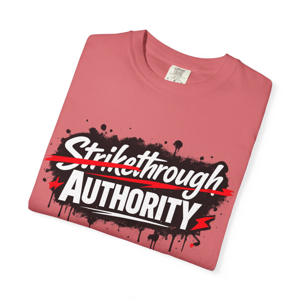 T-Shirt — “Strikethrough Authority” Graphic Tee | Bold Streetwear Protest Design