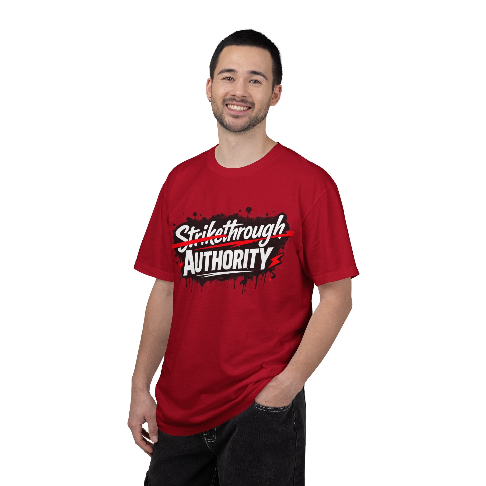 T-Shirt — “Strikethrough Authority” Graphic Tee | Bold Streetwear Protest Design