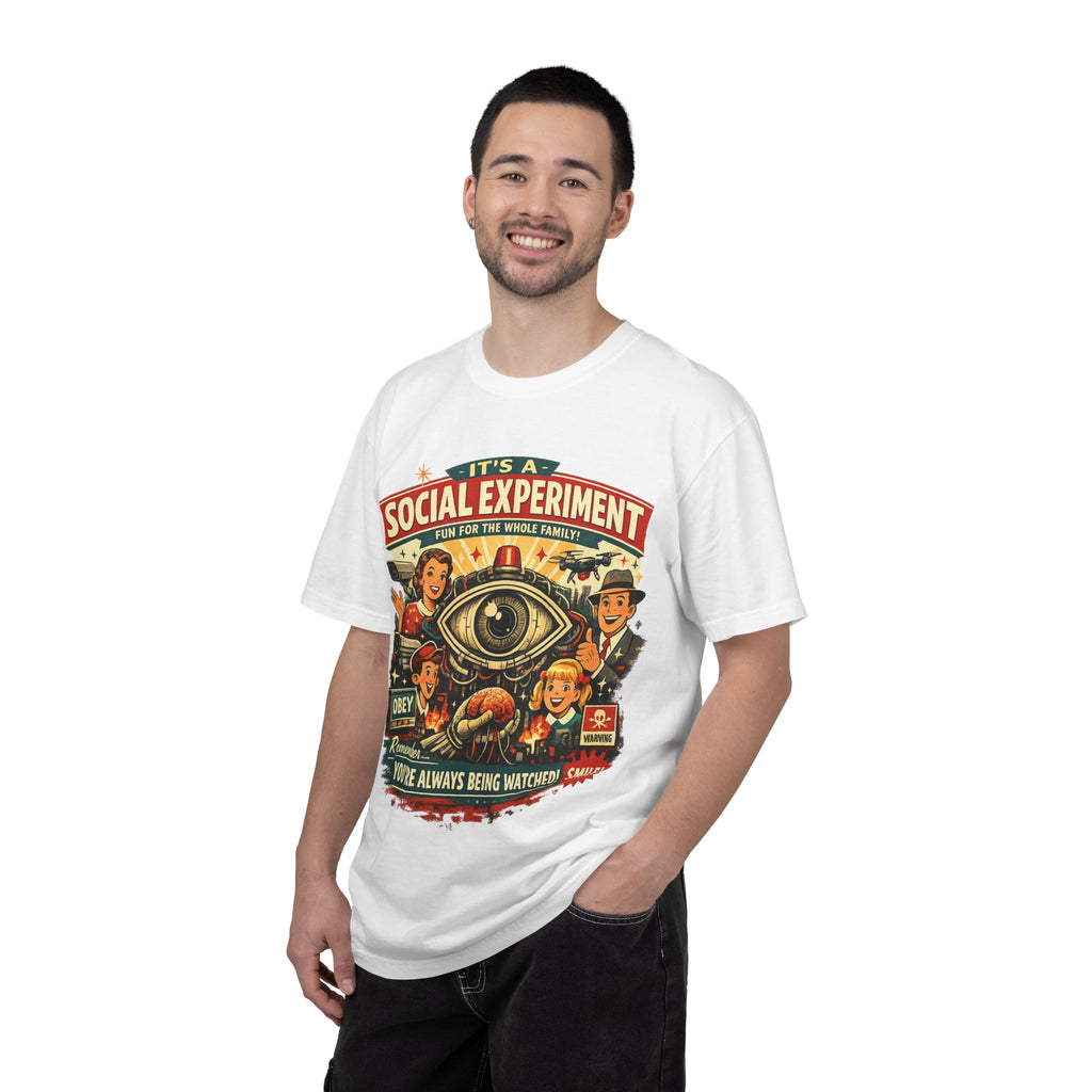 T-Shirt — "It's a Social Experiment" Retro Surveillance Graphic Tee