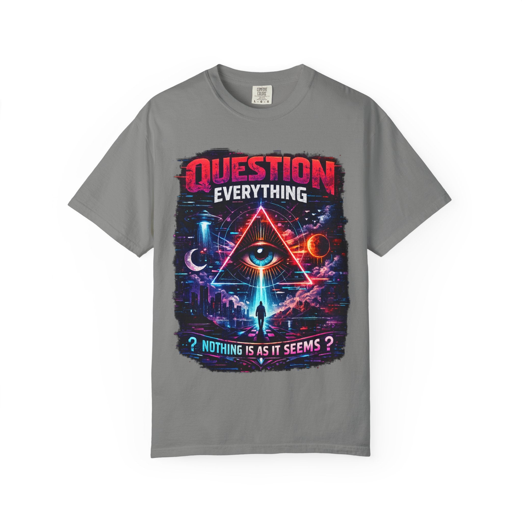 Question Everything T-Shirt — Mystical All-Seeing Eye Graphic Tee