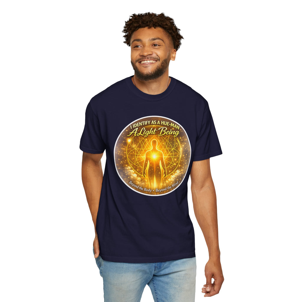 Light Being Graphic T-Shirt — "I Identify As A Human, A Light Being" Spiritual Tee