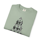 T-Shirt — Hierarchy of Power Graphic Tee ("We Rule You / We Fool You / We Shoot At You / We Eat For You / We Work For All / We Feed All")