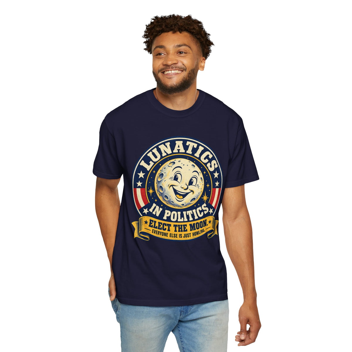 Lunatics in Politics Moon Election Graphic T-Shirt