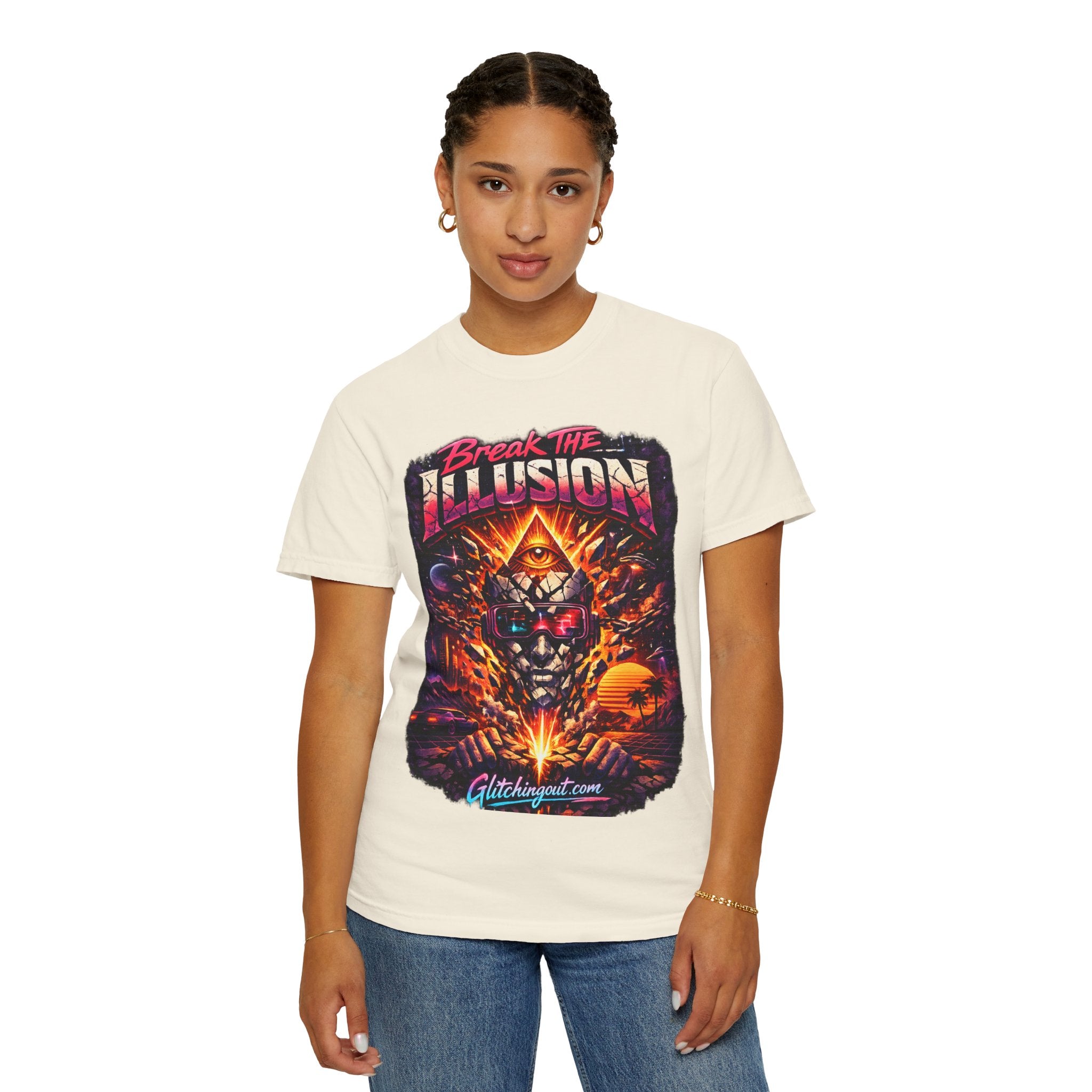Break the Illusion Graphic T-Shirt — Psychedelic Occult Skull Tee
