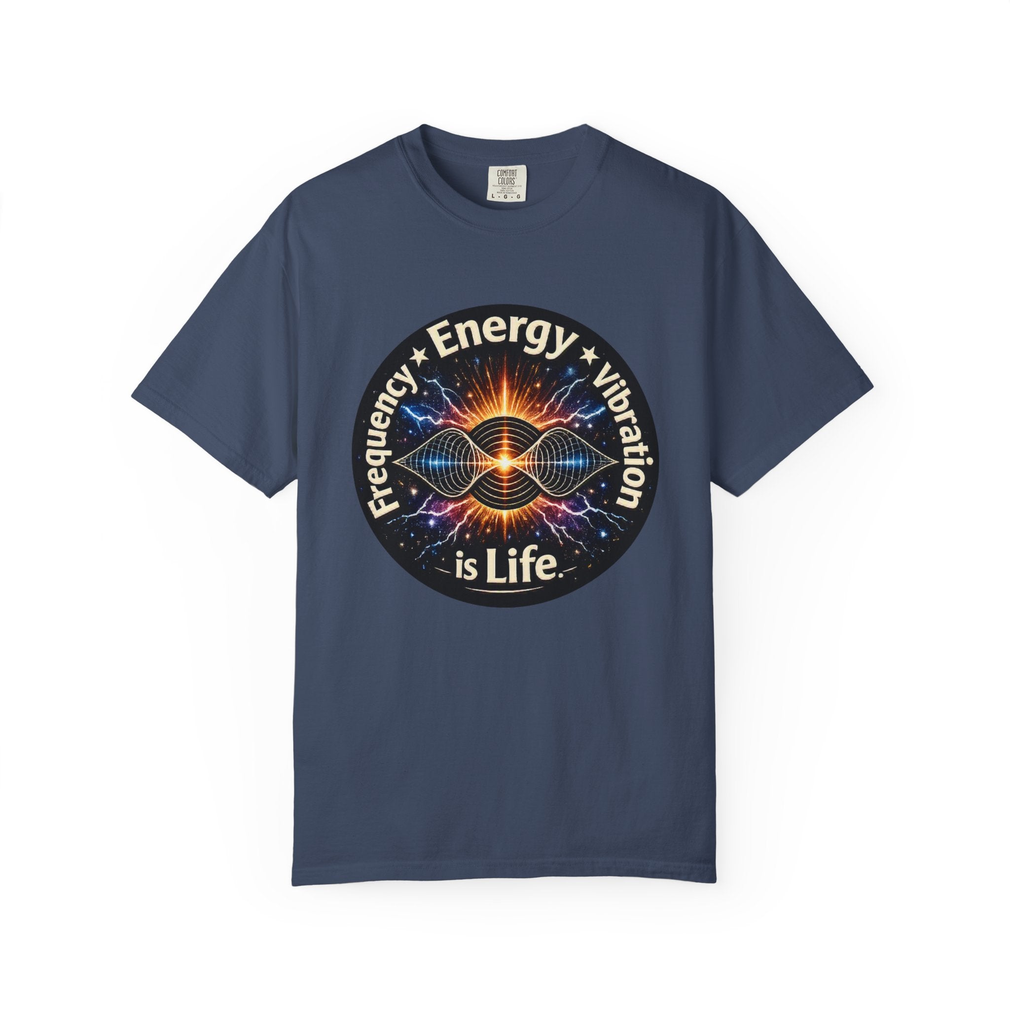 Energy & Vibration T-Shirt — "Frequency is Life" Spiritual Graphic Tee