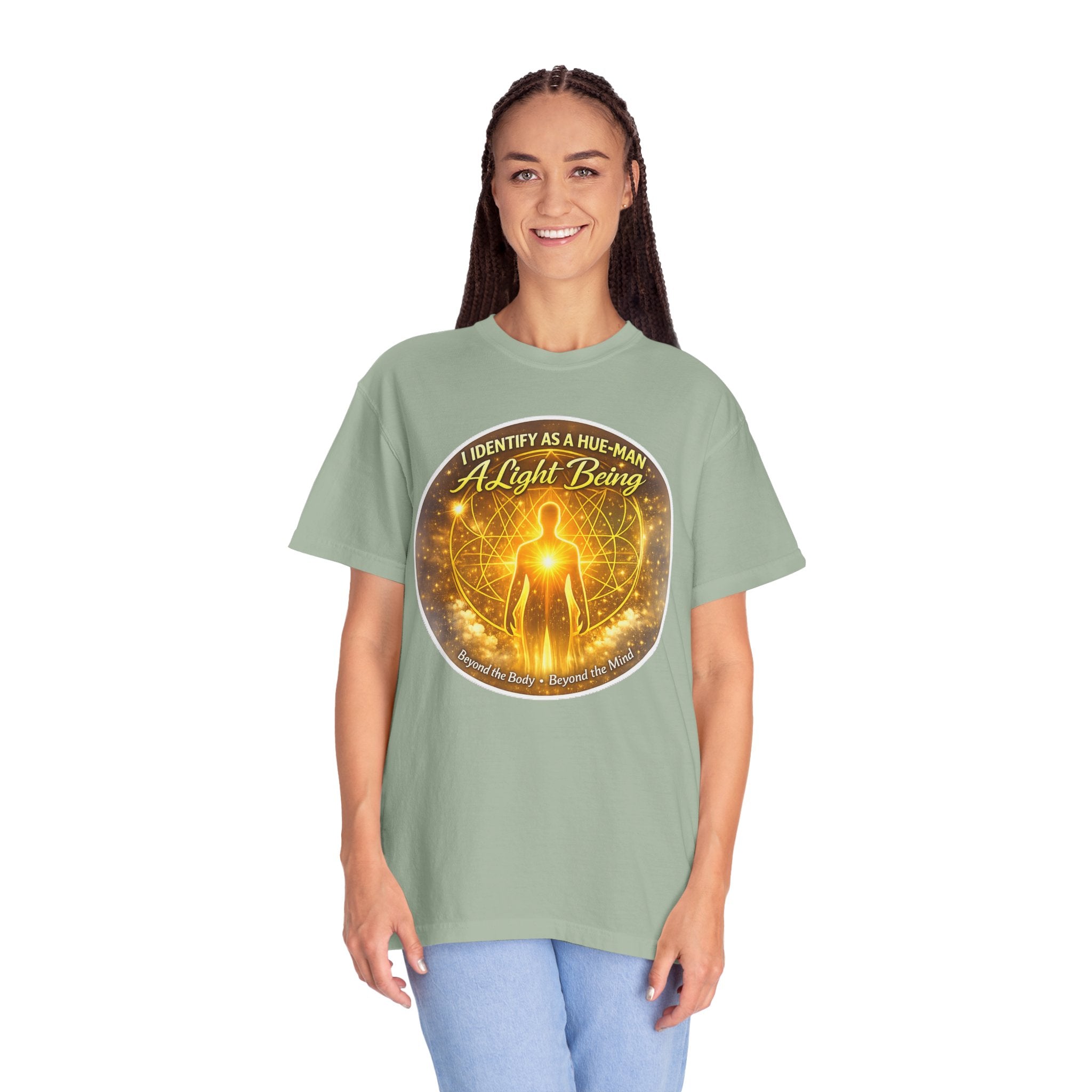 Light Being Graphic T-Shirt — "I Identify As A Human, A Light Being" Spiritual Tee