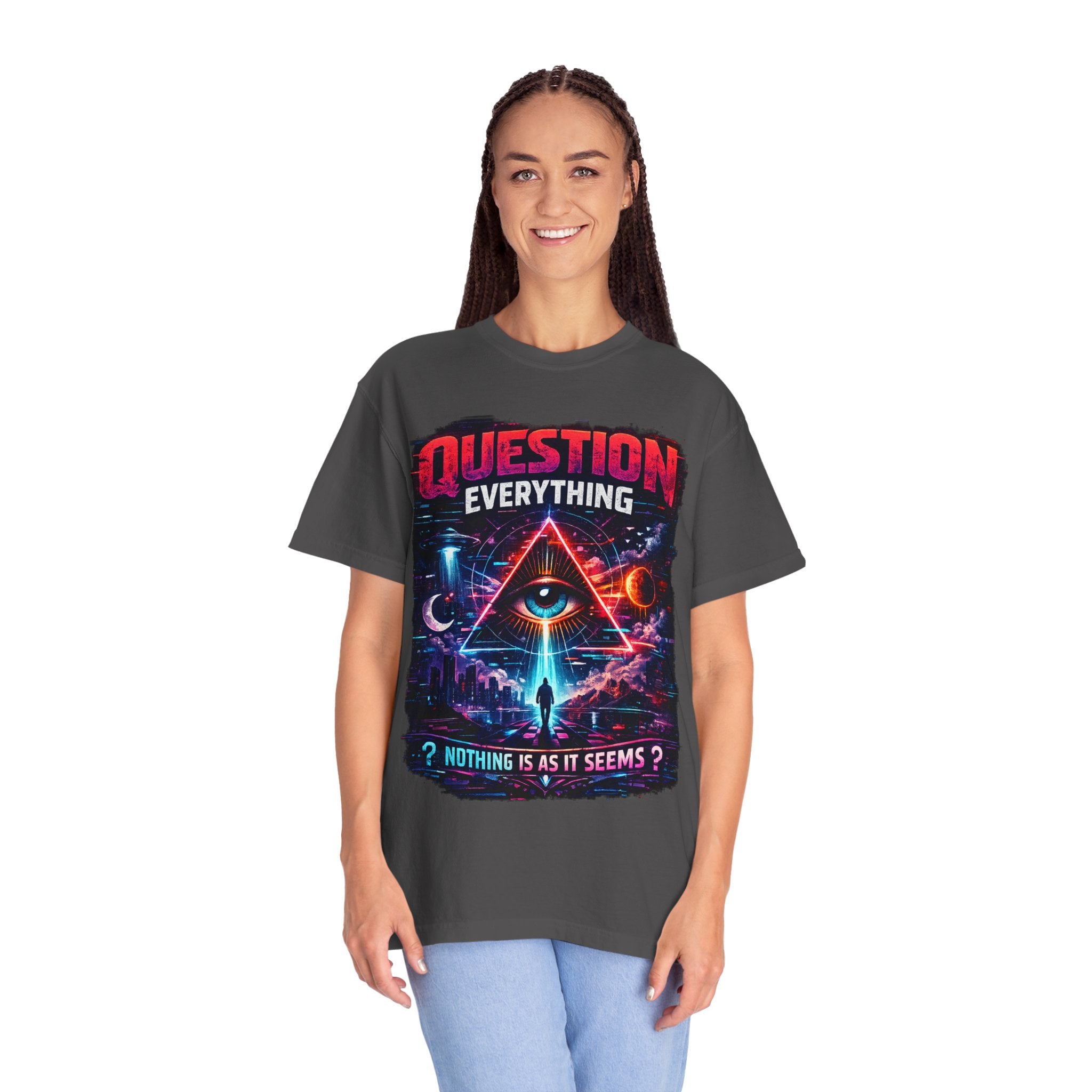 Question Everything T-Shirt — Mystical All-Seeing Eye Graphic Tee