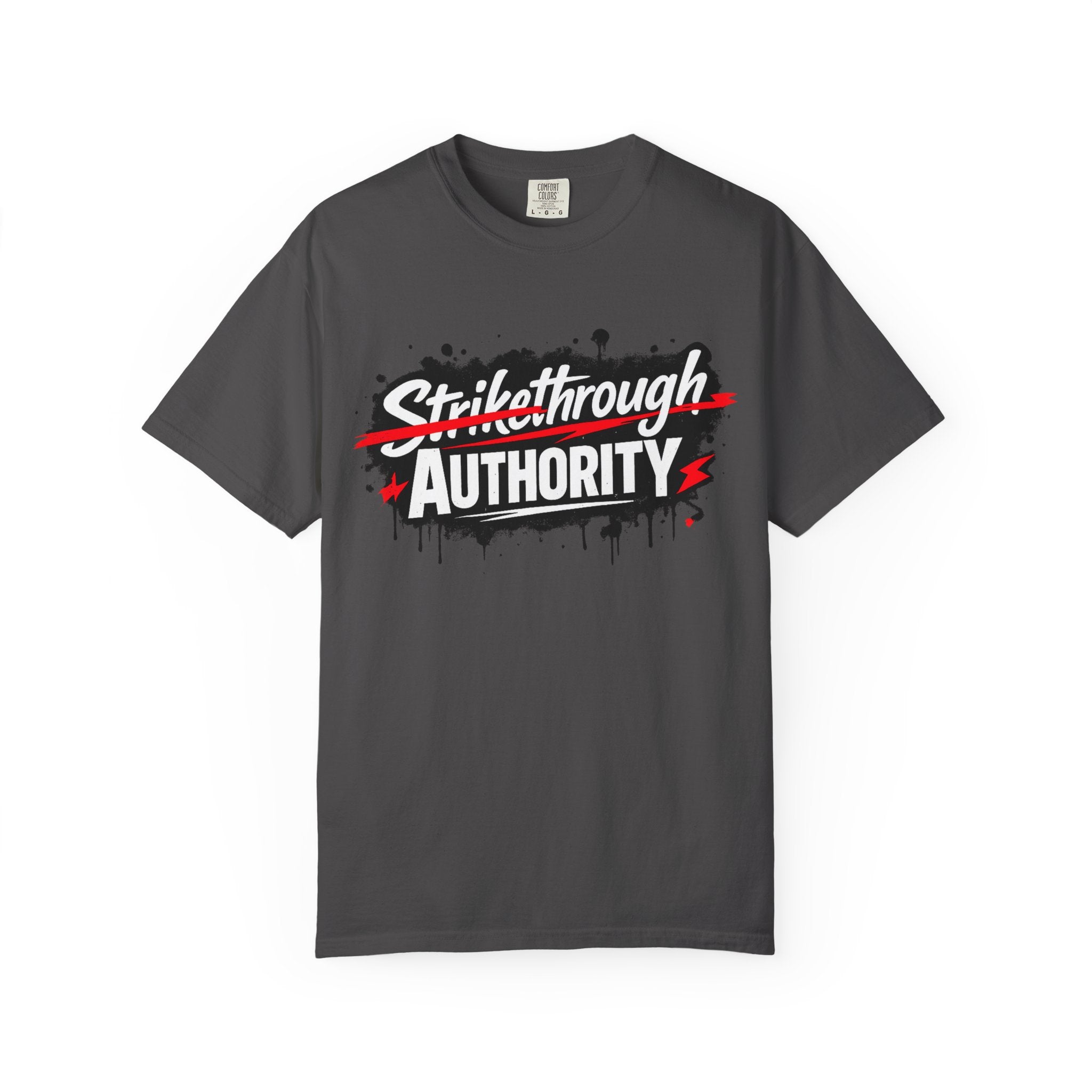 T-Shirt — “Strikethrough Authority” Graphic Tee | Bold Streetwear Protest Design