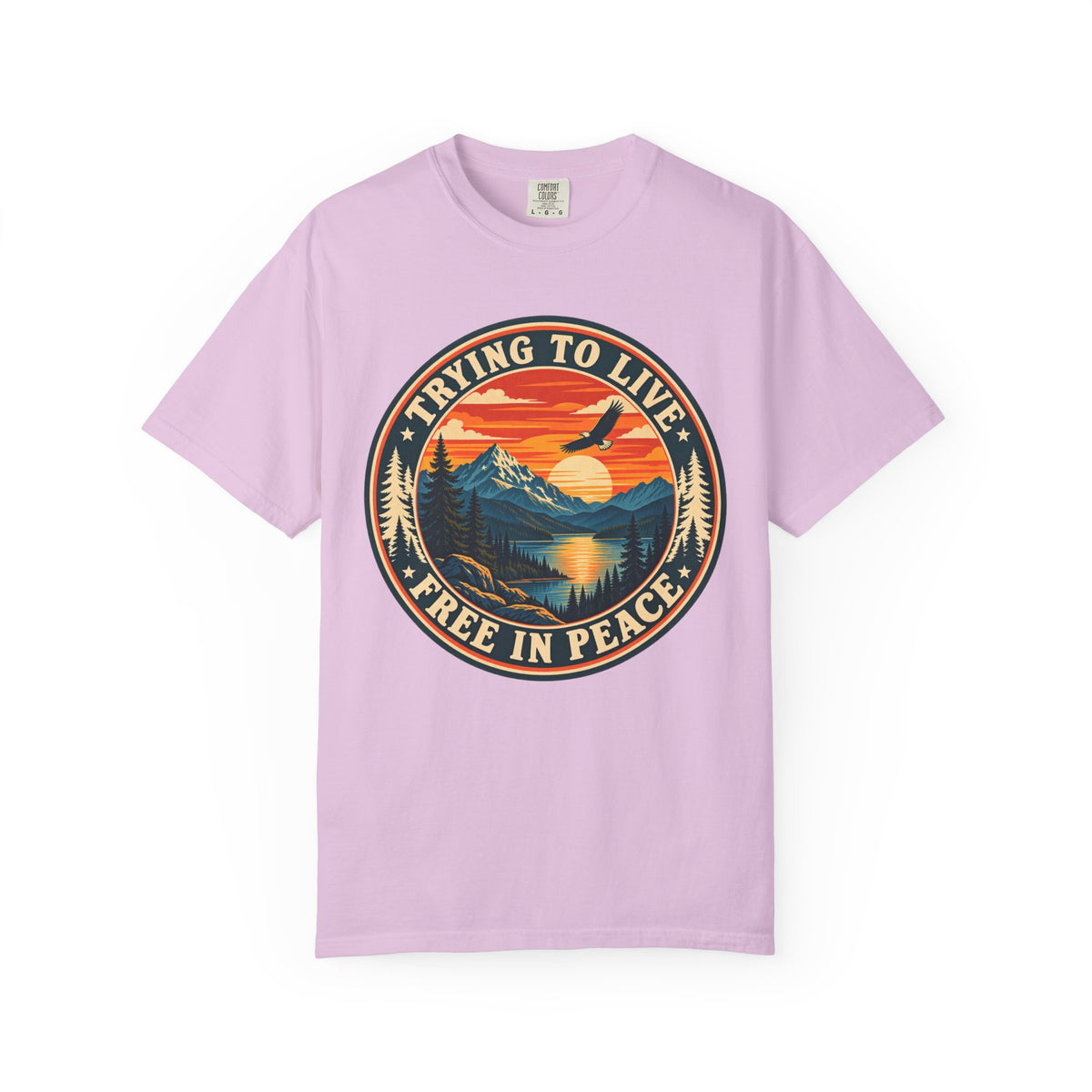 Trying to Live Free in Peace Vintage Mountain T-Shirt
