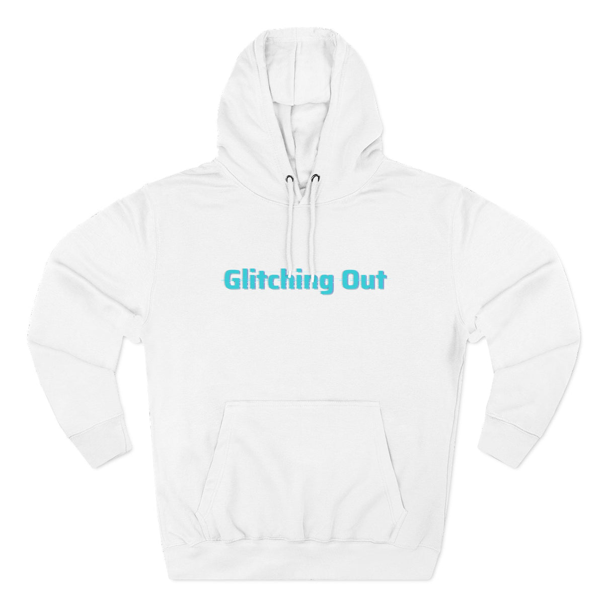 Retro Vaporwave Geometric Graphic ‘Glitching Out’ Fleece Hoodie