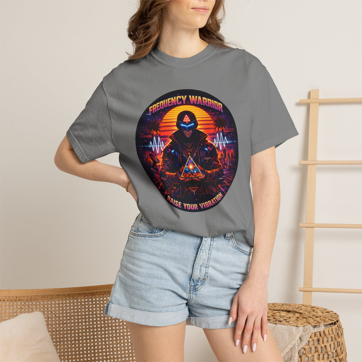 Frequency Warrior — Raise Your Vibration Graphic T-Shirt