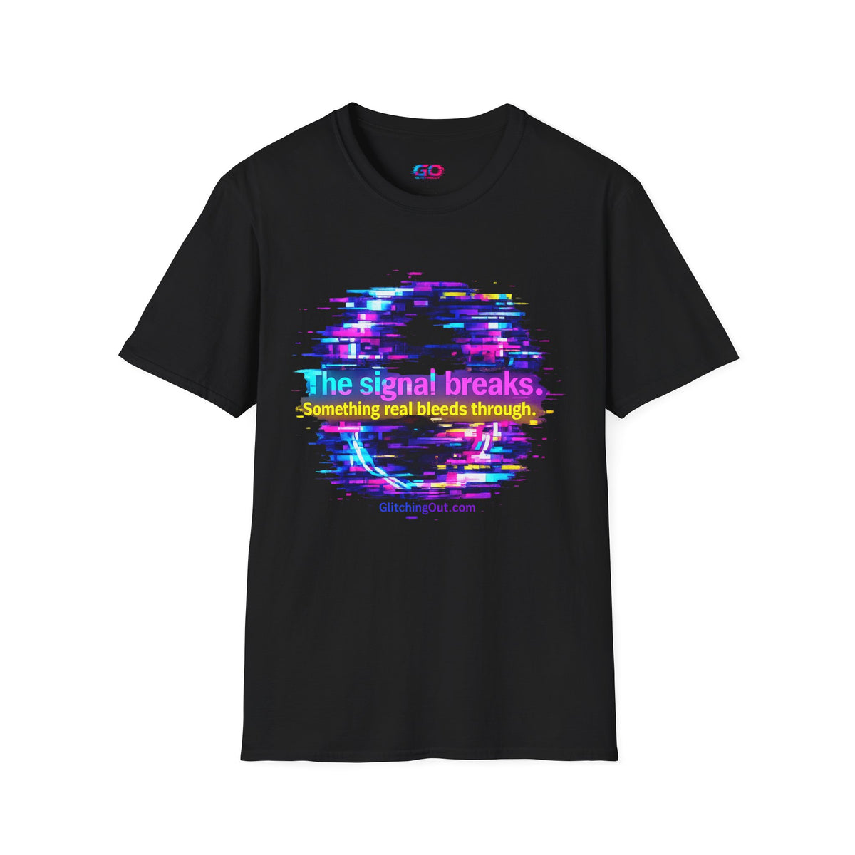 Glitch Circle T‑Shirt — "The Signal Breaks" Retro Cyberpunk Tee