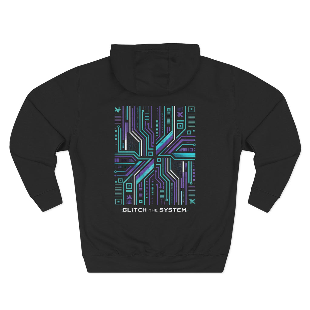 Glitching Out Hoodie — "Glitch the System" Tech Circuit Graphic