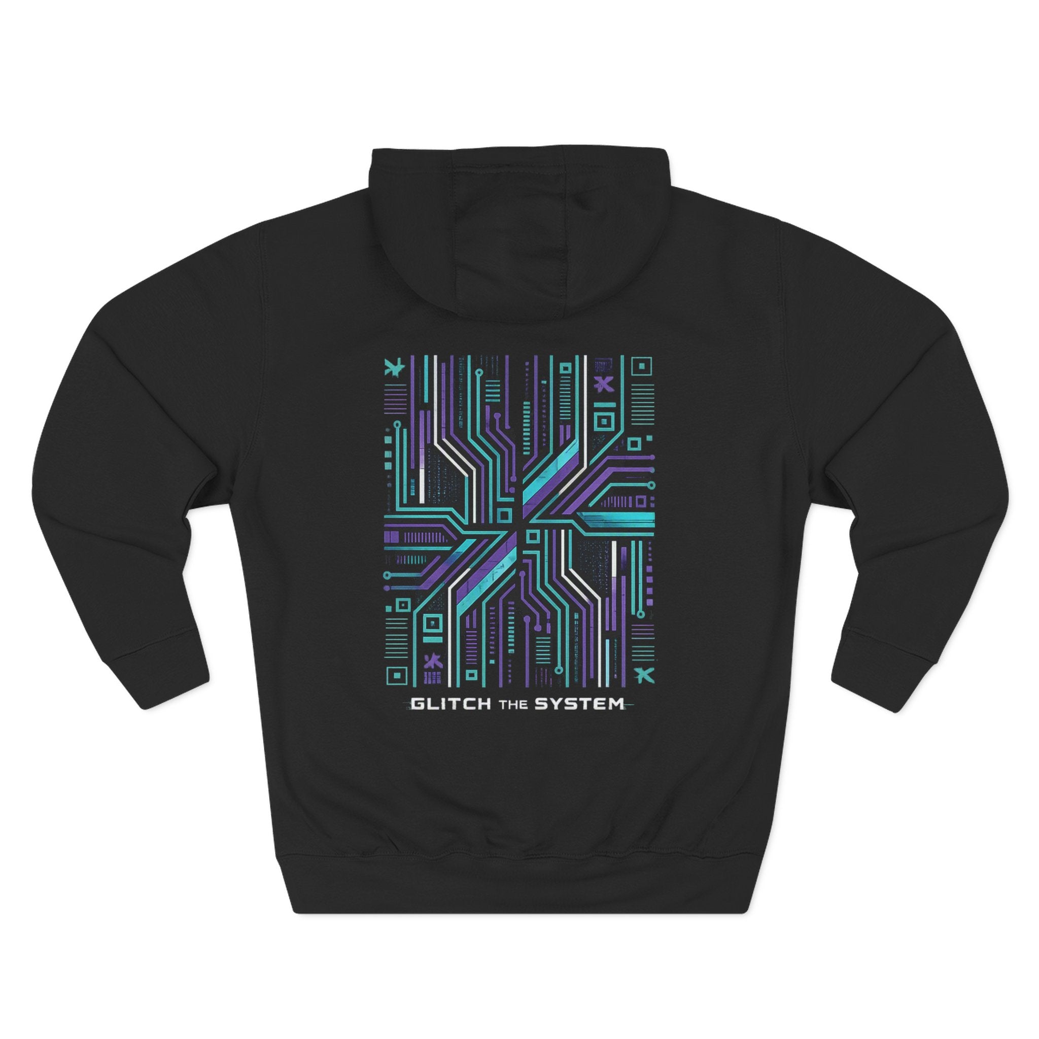 Glitching Out Hoodie — "Glitch the System" Tech Circuit Graphic
