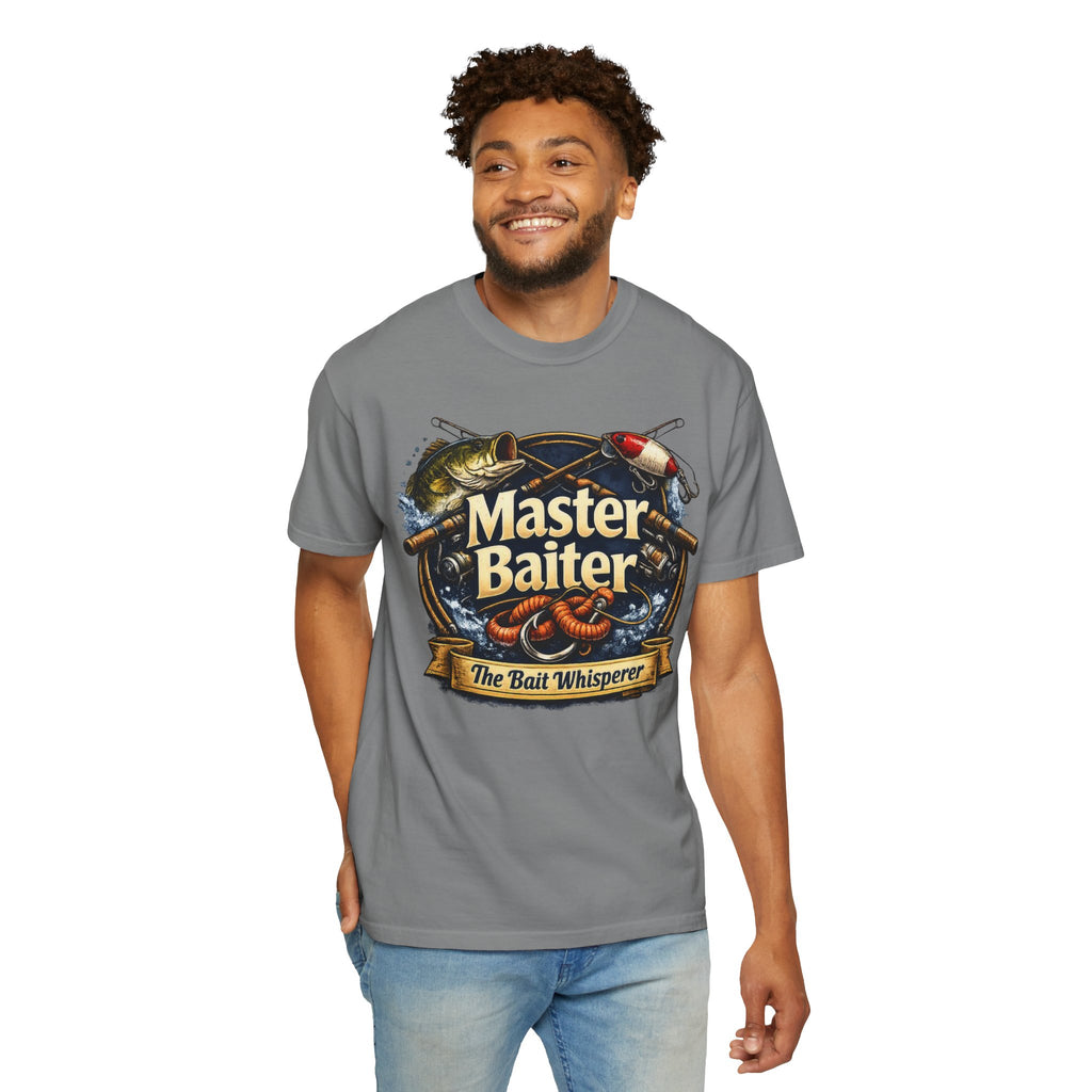 Master Baiter Fishing Satire T-Shirt — “The Bait Whisperer” Graphic Tee