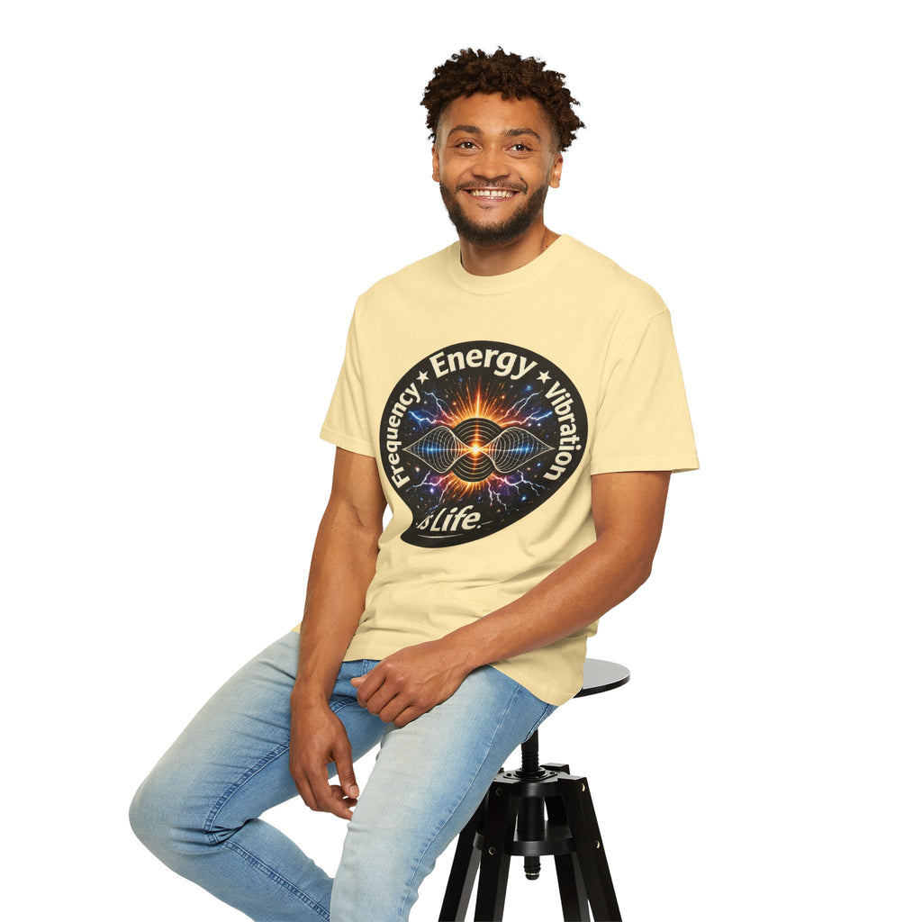 Energy & Vibration T-Shirt — "Frequency is Life" Spiritual Graphic Tee