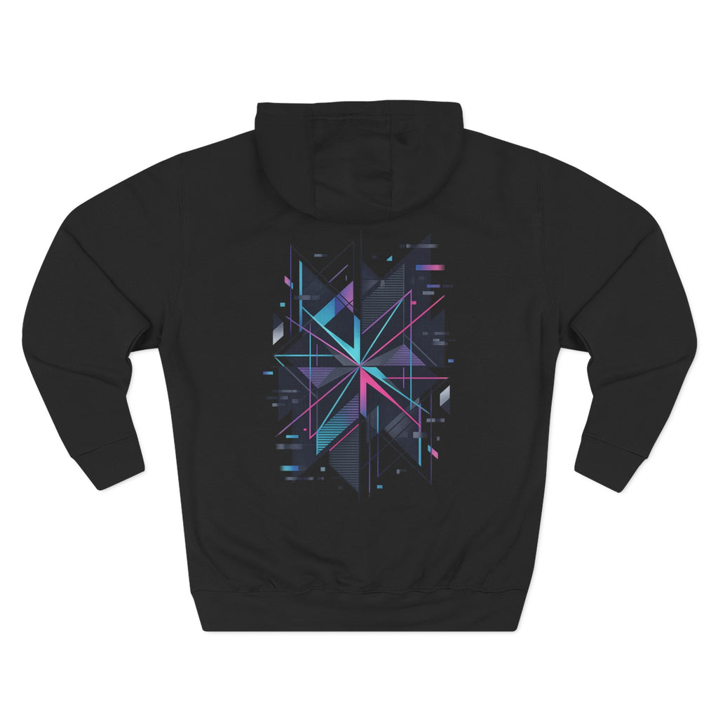 Glitch Geometric Hoodie — "Glitching Out" Graphic Fleece Pullover