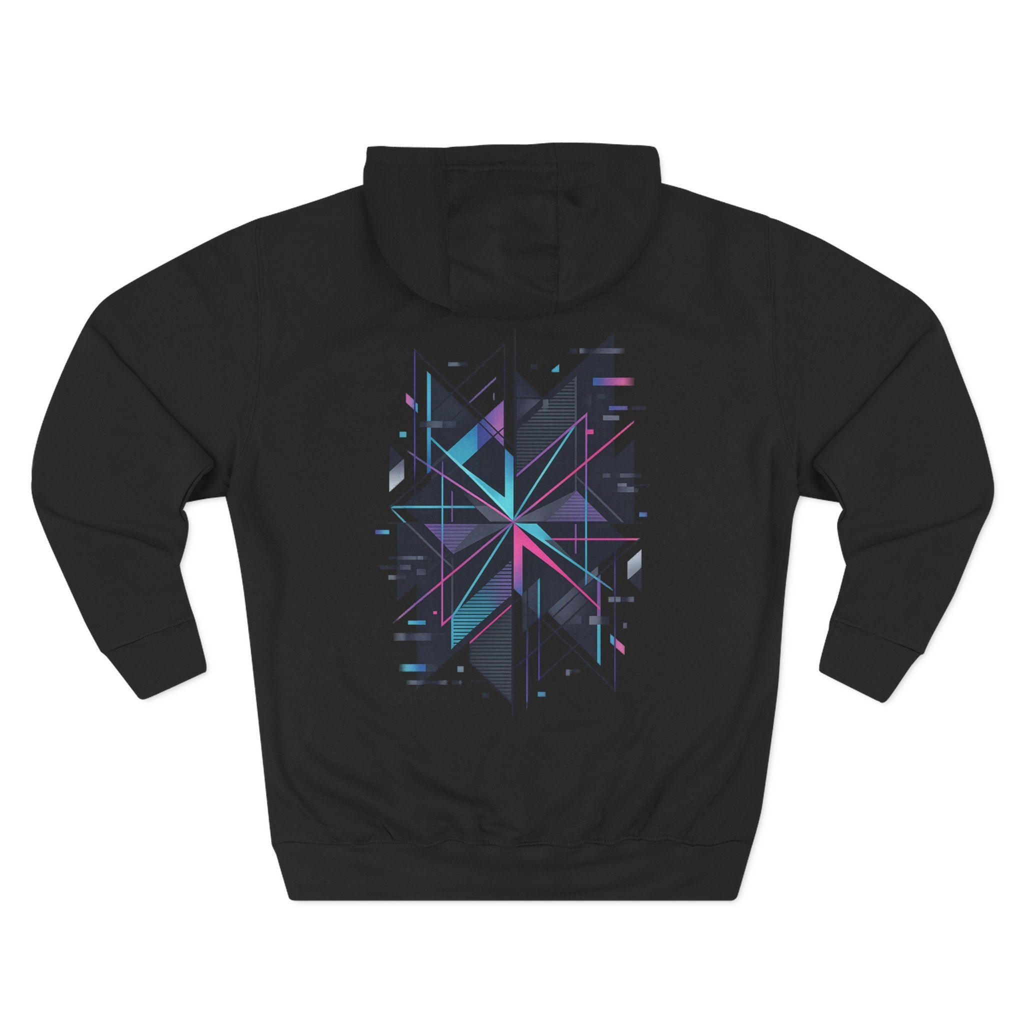 Glitch Geometric Hoodie — "Glitching Out" Graphic Fleece Pullover