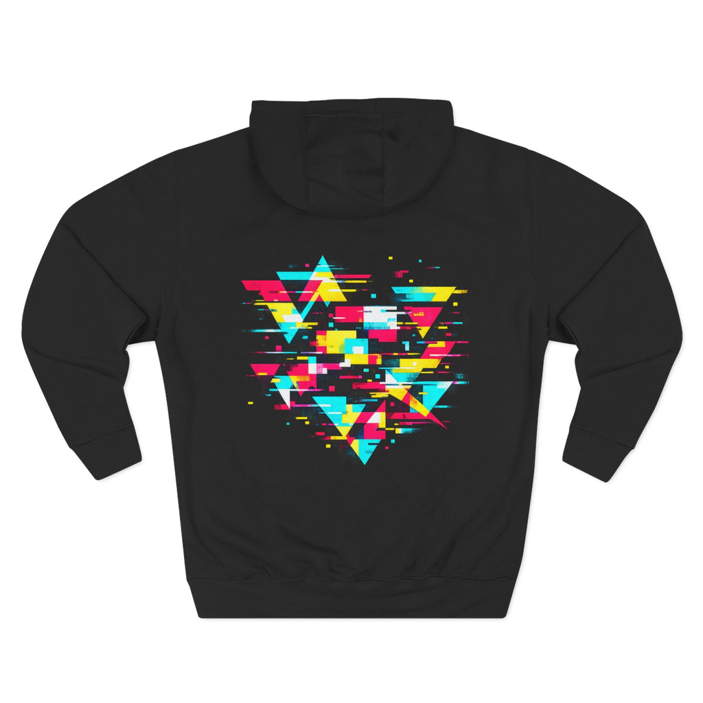 Retro Vaporwave Geometric Graphic ‘Glitching Out’ Fleece Hoodie