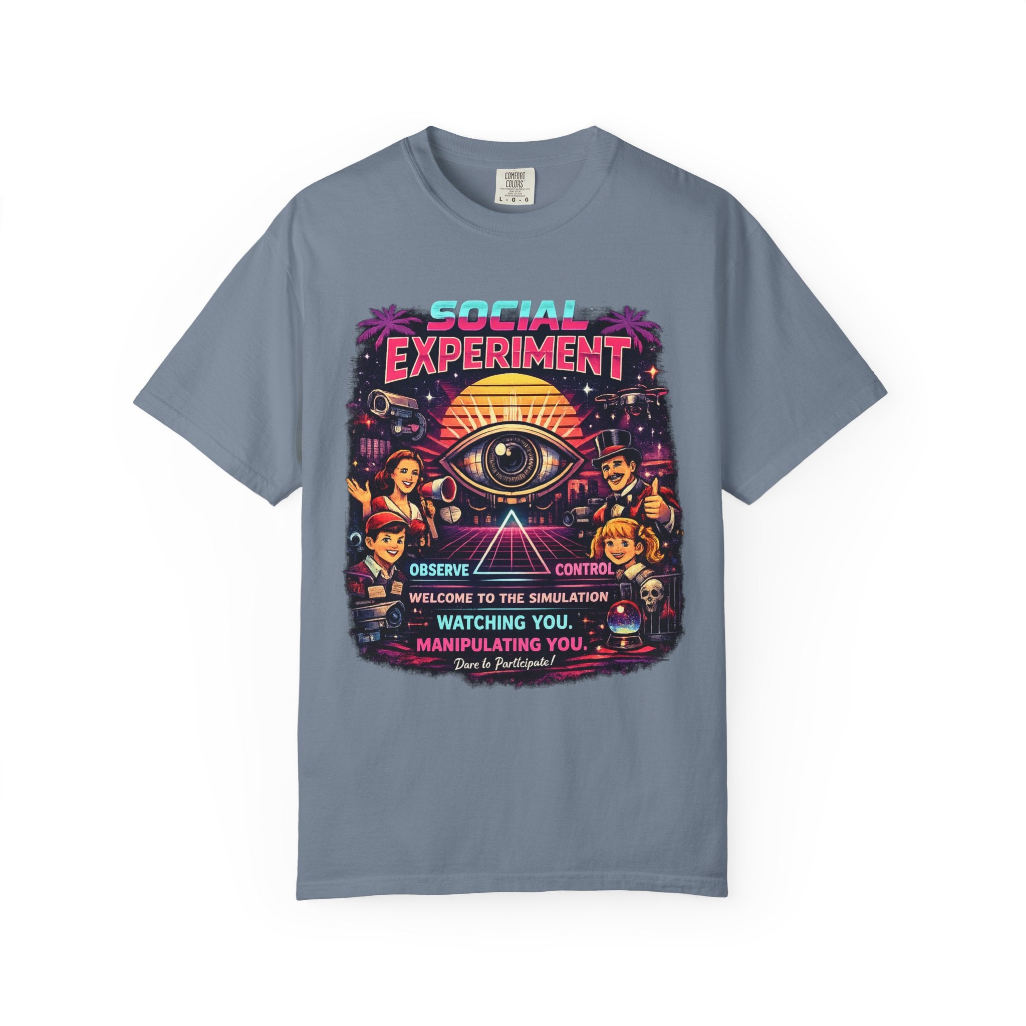 Social Experiment V2 T-Shirt — Retro All-Seeing Eye Graphic Tee