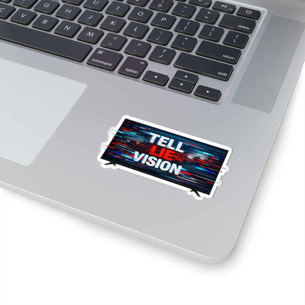 Tell Lie Vision TV Sticker — Glitch Statement Kiss-Cut Sticker
