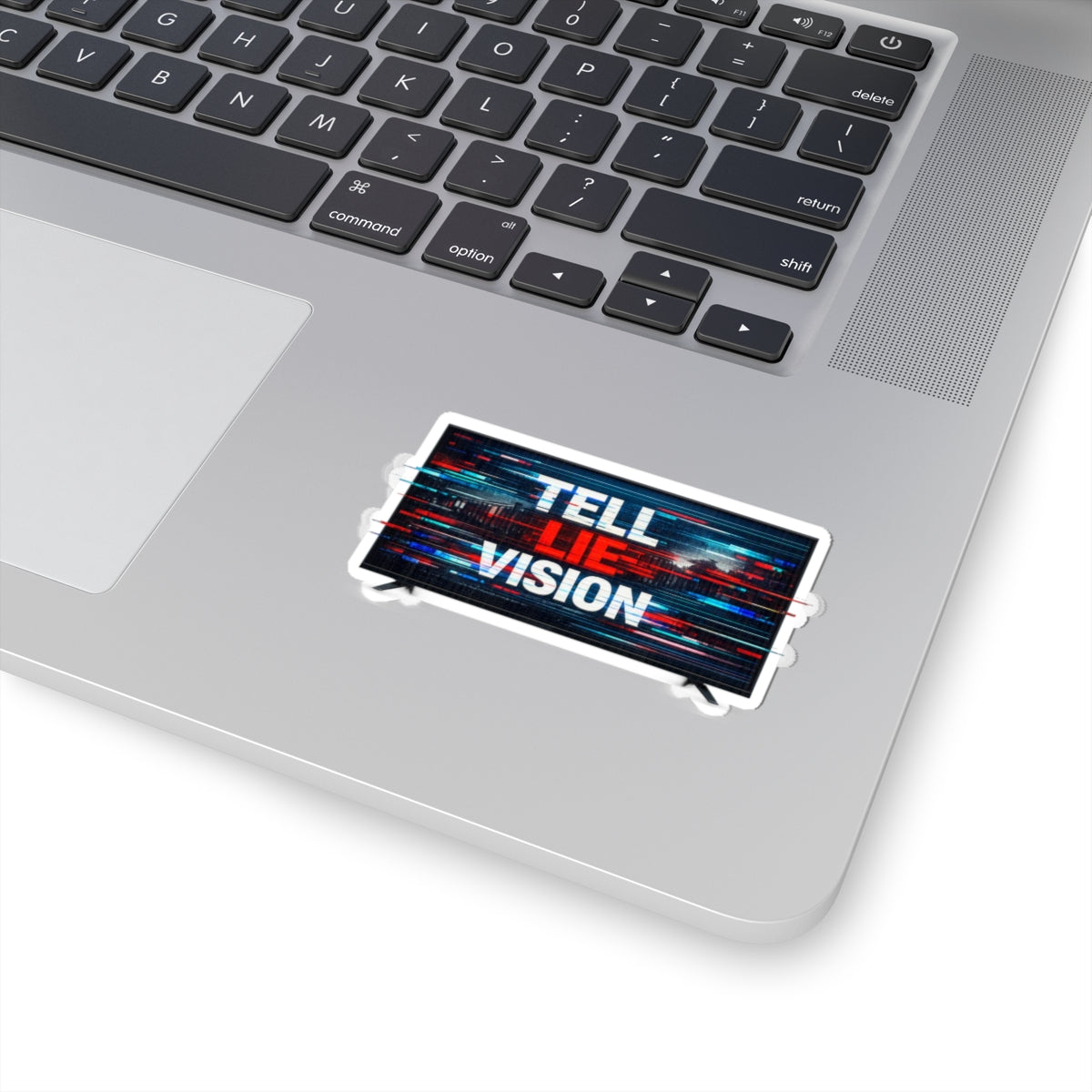 Tell Lie Vision TV Sticker — Glitch Statement Kiss-Cut Sticker