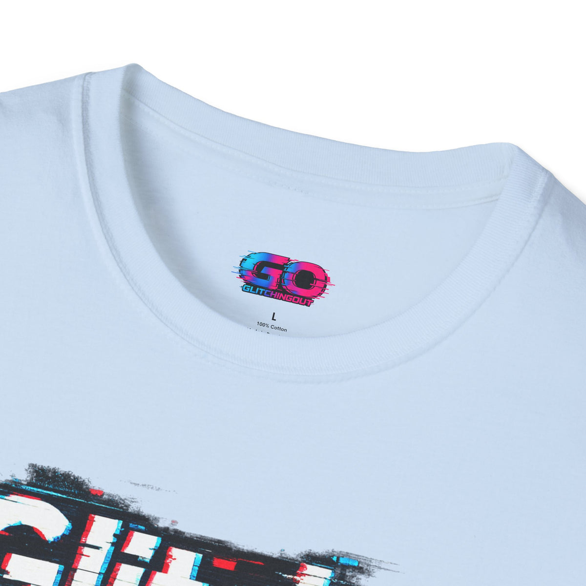 Glitchy Graphic T-Shirt — Retro Glitch Text Tee