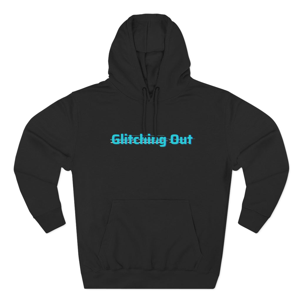 Retro Vaporwave Geometric Graphic ‘Glitching Out’ Fleece Hoodie