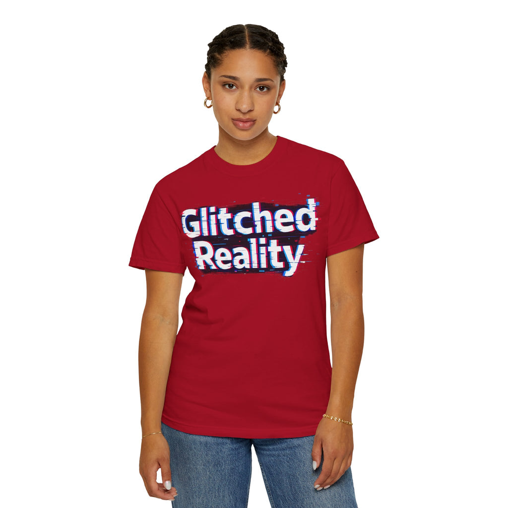 Glitched Reality T‑Shirt — Retro Glitch Graphic Tee with "Glitched Reality" Text