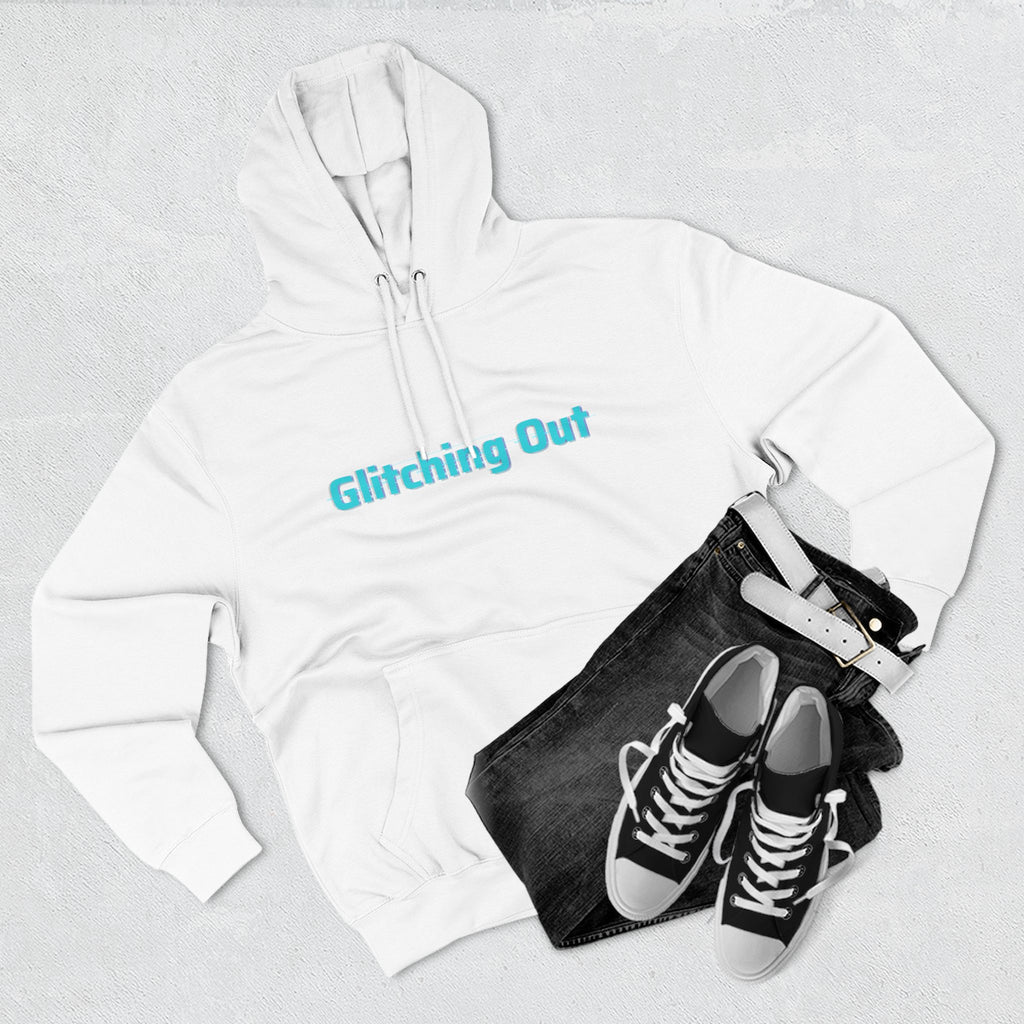 Retro Vaporwave Geometric Graphic ‘Glitching Out’ Fleece Hoodie