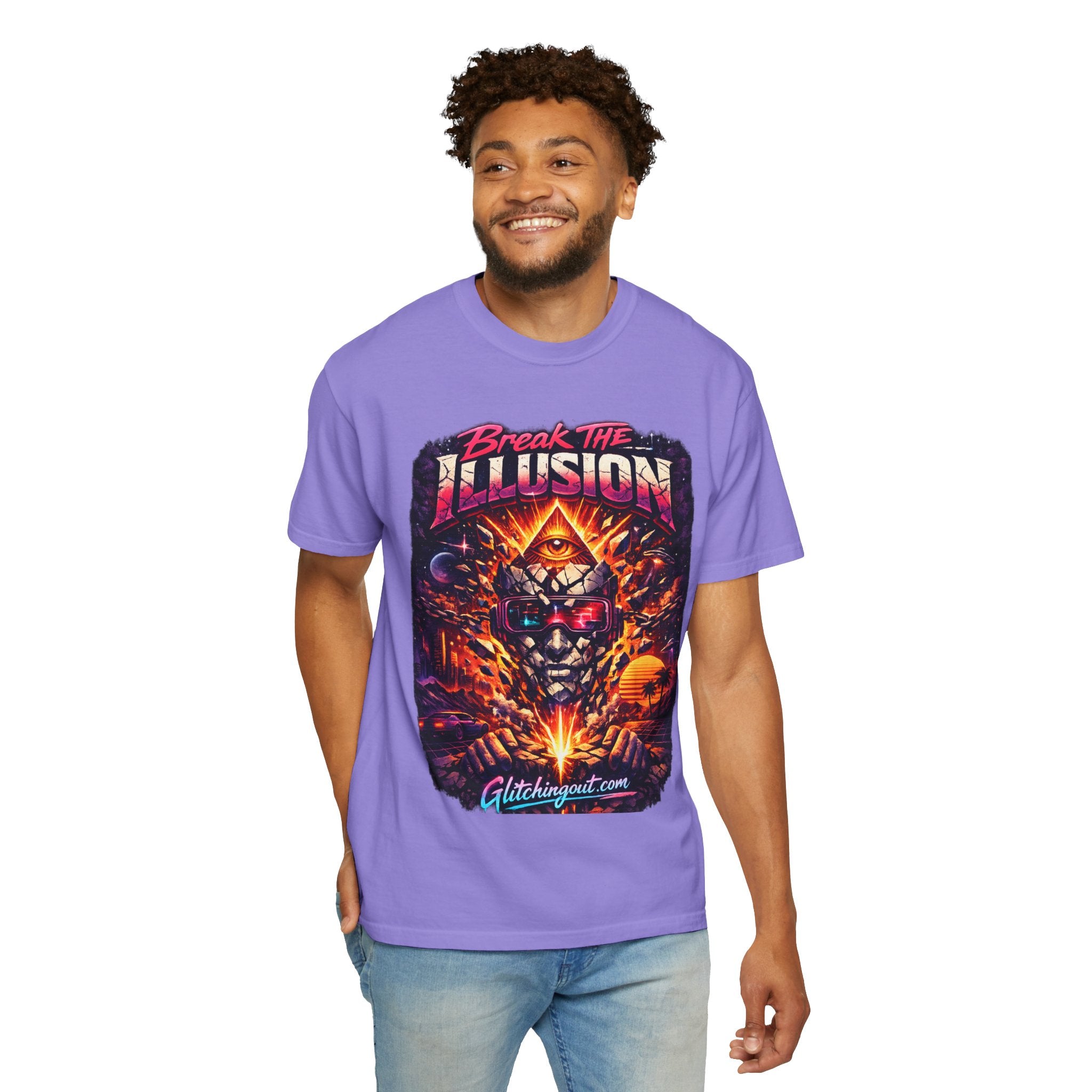 Break the Illusion Graphic T-Shirt — Psychedelic Occult Skull Tee