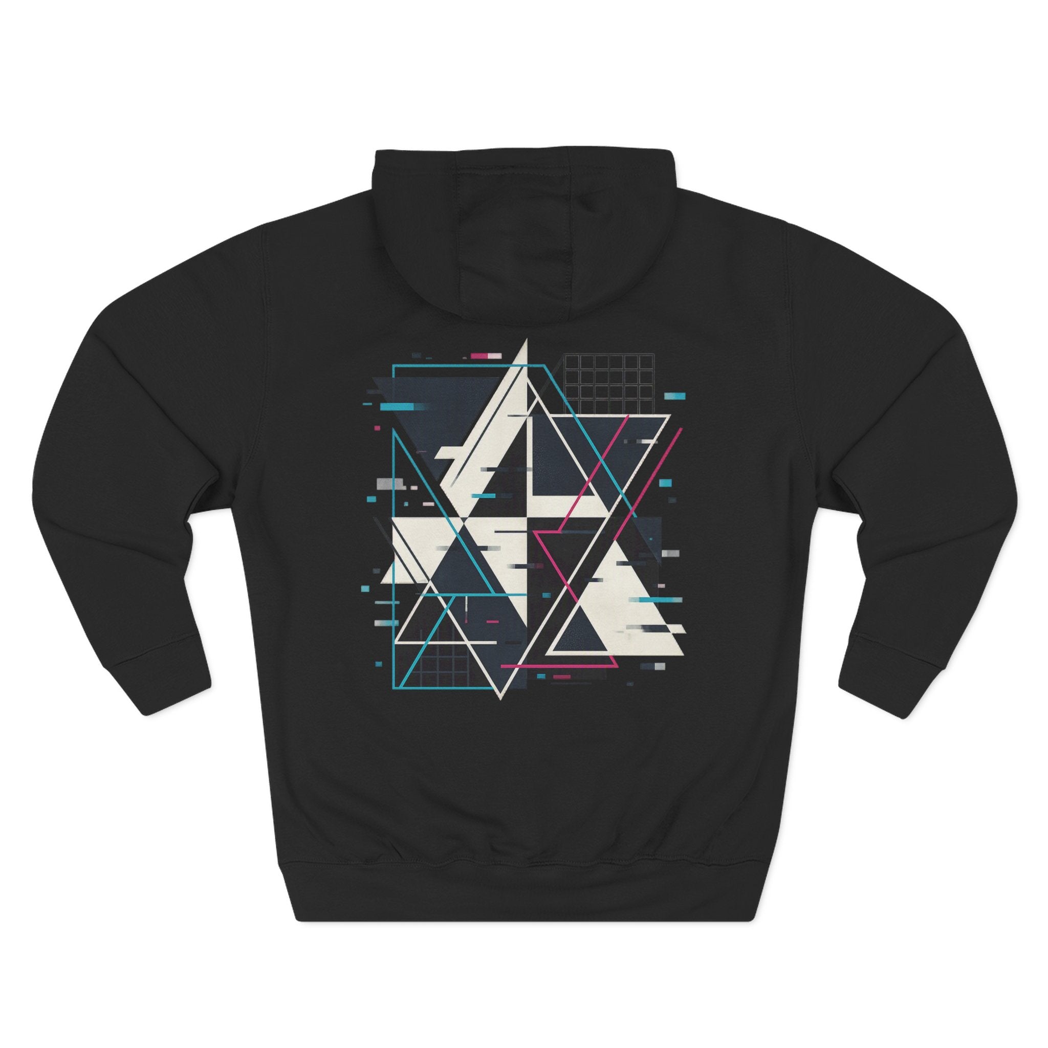 Hoodie — "Glitching Out" Geometric Retro Tech Graphic Hoodie