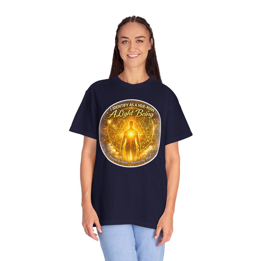 Light Being Graphic T-Shirt — "I Identify As A Human, A Light Being" Spiritual Tee