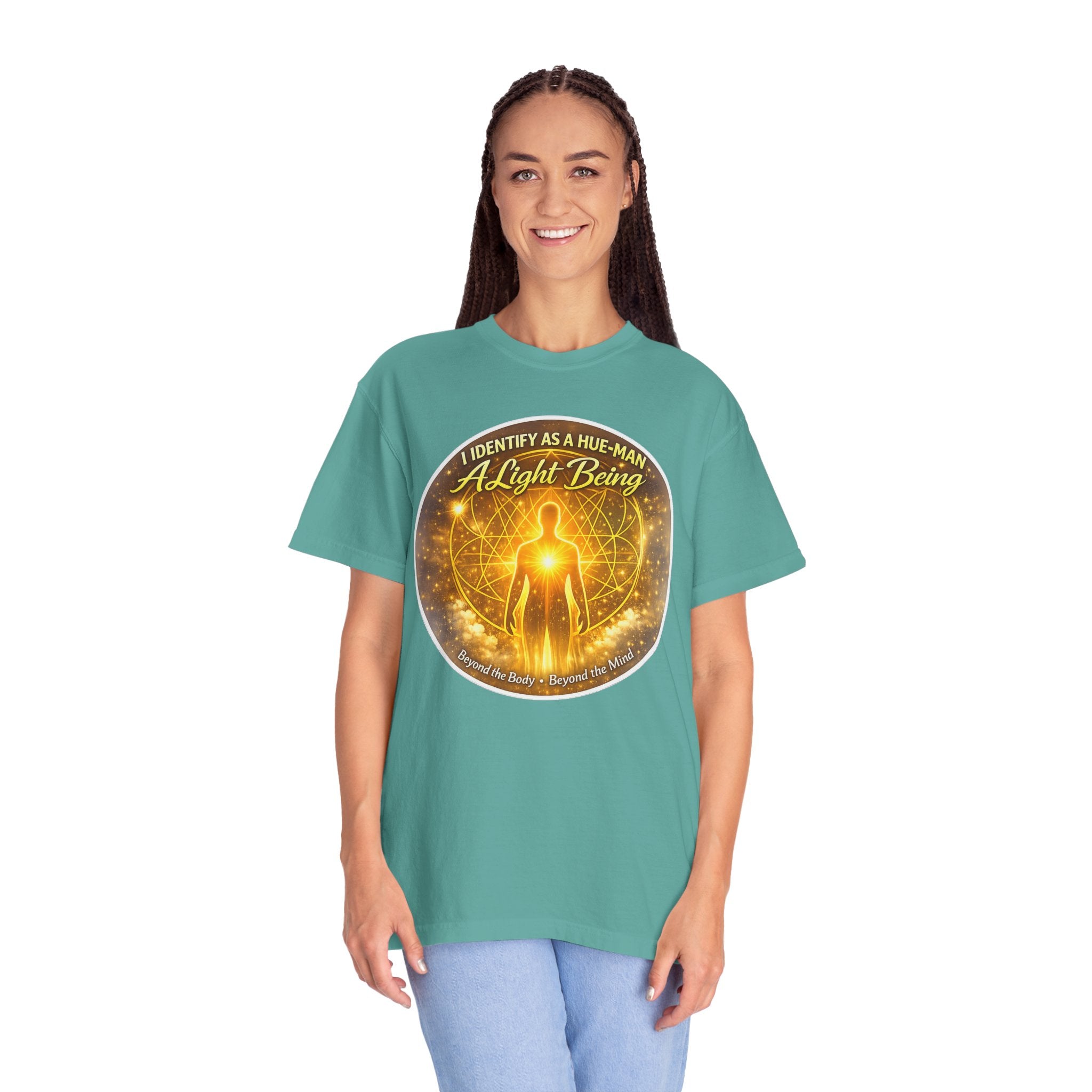 Light Being Graphic T-Shirt — "I Identify As A Human, A Light Being" Spiritual Tee
