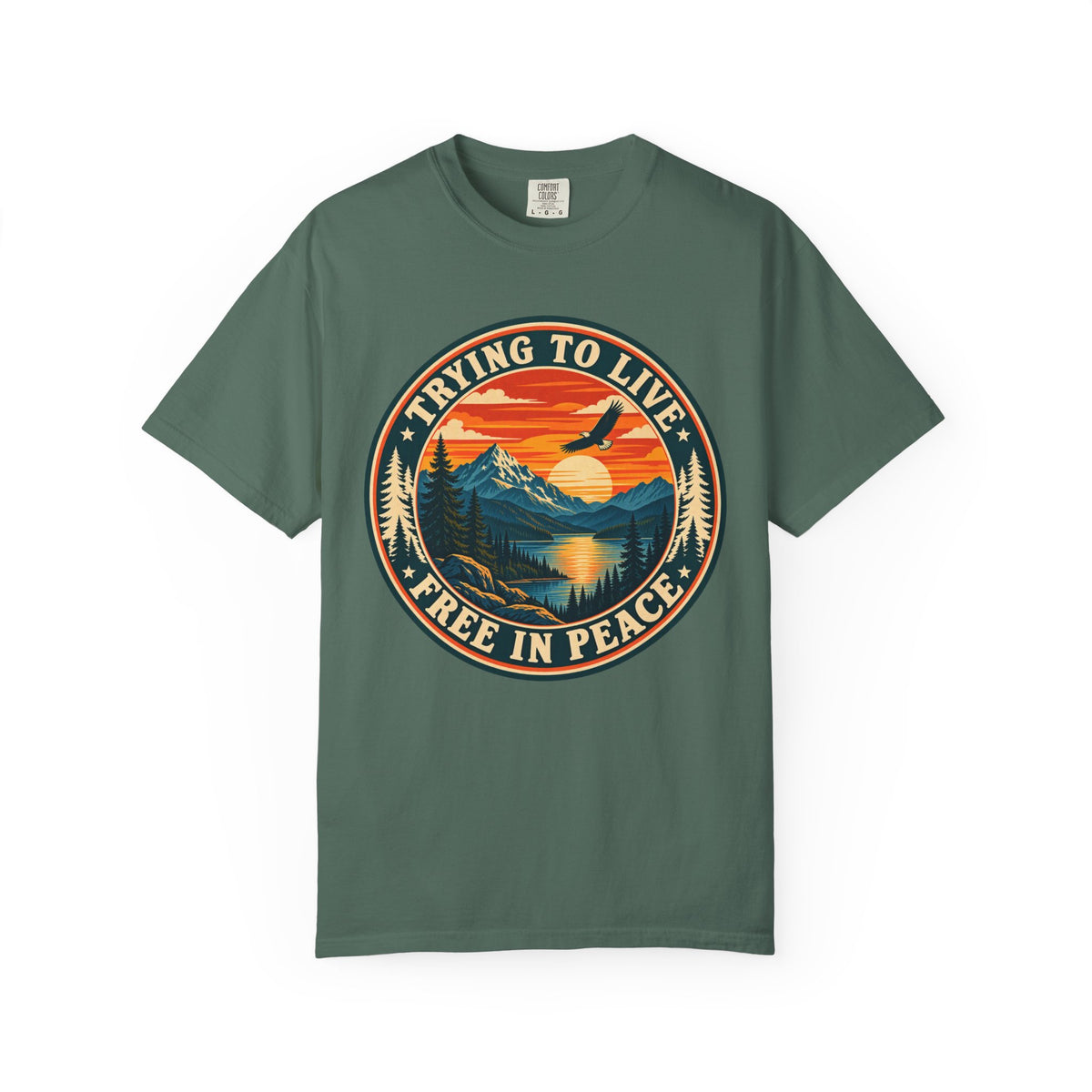 Trying to Live Free in Peace Vintage Mountain T-Shirt