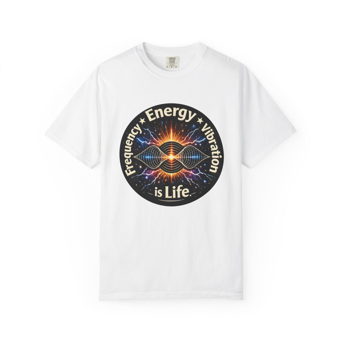 Energy & Vibration T-Shirt — "Frequency is Life" Spiritual Graphic Tee